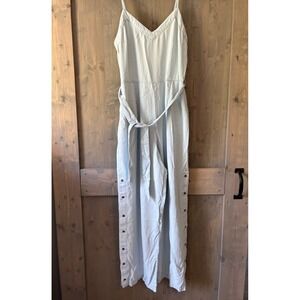 Kaari Blue‎ Women's Size 12 Jumpsuit Pantsuit Spaghetti Straps Wide Leg Blue